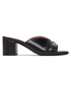 Love Moschino Slapi cu toc dama din piele naturala - negru