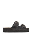 Love Moschino Slapi femeie Rafia Nero - material textil