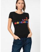 Love Moschino Tricou cu aplicatii logo cauciucate - Rosu/Negru/Albastru