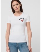 Love Moschino Tricou slim fit cu imprimeu logo - Alb