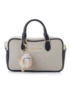 Lucky Bees Geanta crossbody cu talisman detasabil - Negru/Alb murdar