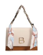 Lucky Bees Geanta crossbody de piele ecologica cu accesoriu esarfa - Crem - Caramel/Crem - 16x23x9