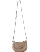 Lucky Bees Geanta crossbody de piele ecologica cu logo metalic - Bej