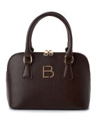 Lucky Bees Geanta crossbody din piele ecologica cu logo metalic - Maro inchis