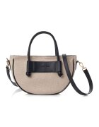 Lucky Bees Geanta crossbody rotunjita - Gri carbune/Crem
