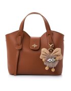 Lucky Bees Geanta din piele ecologica cu accesoriu detasabil - Maro - 21x25x11