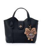 Lucky Bees Geanta din piele ecologica cu accesoriu detasabil - Negru - 21x25x11