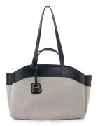Lucky Bees Geanta shopper cu garnituri din piele ecologica si talisman - deschis - Negru/Gri deschis - 22 x 42 x 19 cm