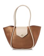 Lucky Bees Geanta shopper din piele ecologica - Bronz/Bej deschis
