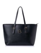 Lucky Bees Geanta shopper din piele ecologică cu logo metalic - Negru - 25 x 42 x 15 cm