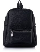 Lucky Bees Rucsac din piele ecologica cu fermoar si aspect texturat - Negru