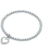 Lulu  Jane Bratara cu talisman in forma de inima - Argintiu