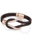 Lulu  Jane Bratara de piele cu detaliu placat cu aur de 14K - Maro