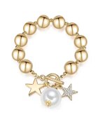 Lulu  Jane Bratara placata cu aur de 14K si decorata cu cristale - Auriu
