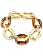 Lulu  Jane Bratara placata cu aur de 14K si decorata cu cristale - Auriu