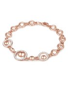 Lulu  Jane Bratara placata cu aur de 14K si decorata cu cristale europene - Auriu rose