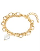 Lulu  Jane Bratara placata cu aur de 14K si decorata cu Mother of Pearl - Auriu