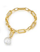 Lulu  Jane Bratara placata cu aur de 14K si decorata cu perla - Auriu