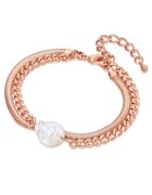 Lulu  Jane Bratara placata cu aur de 14K si decorata cu perla - Auriu rose