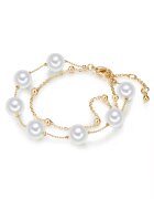 Lulu  Jane Bratara placata cu aur de 14K si decorata cu perle - Auriu
