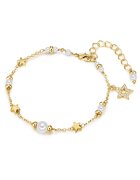 Lulu  Jane Bratara placata cu aur de 14K si decorata cu perle - Auriu
