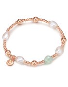 Lulu  Jane Bratara placata cu aur de 14K si decorata cu perle si acvamarin - Auriu rose
