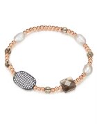 Lulu  Jane Bratara placata cu aur de 14K si decorata cu perle si zirconia - Auriu rose