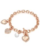 Lulu  Jane Bratara placata cu aur de 14K si decorata cu talismane 22551 - Auriu rose