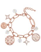 Lulu  Jane Bratara placata cu aur de 14K si decorata cu talismane multiple - Auriu rose