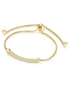 Lulu  Jane Bratara placata cu aur de 14K si decorata cu zirconia - Auriu