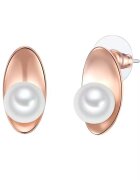 Lulu  Jane Cercei cu tija placati cu aur de 14K si decorati cu perle sintetice - Auriu rose