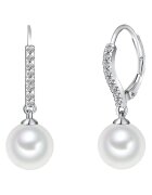 Lulu  Jane Cercei decorati cu zirconia si perle - Argintiu