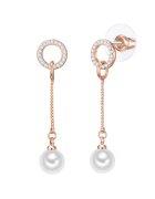 Lulu  Jane Cercei drop din aur rose de 14K decorati cu perle sintetice - Auriu rose