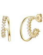 Lulu  Jane Cercei in forma de semiluna placati cu aur de 14K - cu zirconia - Auriu/Galben