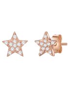 Lulu  Jane Cercei in forma de stea - placati cu aur de 14K - cu zirconia - Auriu rose