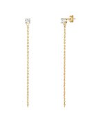 Lulu  Jane Cercei placati cu aur de 14K - cu zirconia - Auriu/Galben