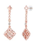 Lulu  Jane Cercei placati cu aur de 14K si decorati cu cristale - Auriu rose