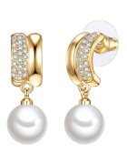 Lulu  Jane Cercei placati cu aur de 14K si decorati cu cristale si perle - Auriu