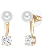 Lulu  Jane Cercei placati cu aur de 14K si decorati cu cristale si perle - Auriu