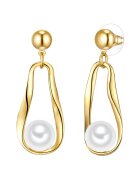 Lulu  Jane Cercei placati cu aur de 14K si decorati cu perle - Auriu