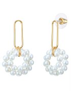 Lulu  Jane Cercei placati cu aur de 14K si decorati cu perle sintetice - Auriu