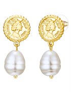 Lulu  Jane Cercei placati cu aur de 14K si decorati cu perle sintetice - Auriu