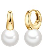 Lulu  Jane Cercei rotunzi placati cu aur de 14K - cu perle - Auriu/Galben