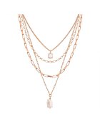Lulu  Jane Colier 4in1 cu perla si cristal - Auriu
