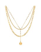 Lulu  Jane Colier placat cu aur de 14k - cu siraguri mulitple - Auriu