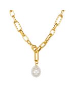 Lulu  Jane Colier placat cu aur de 14K si decorat cu perla - Auriu