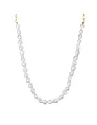Lulu  Jane Colier placat cu aur de 14K si decorat cu perle - Alb