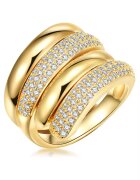 Lulu  Jane Inel placat cu aur de 14K si decorat cu cristale - Auriu