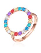 Lulu  Jane Inel placat cu aur de 14K si decorat cu cristale - Auriu rose