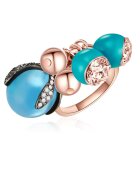 Lulu  Jane Inel placat cu aur de 14K si decorat cu cristale europene - Auriu rose